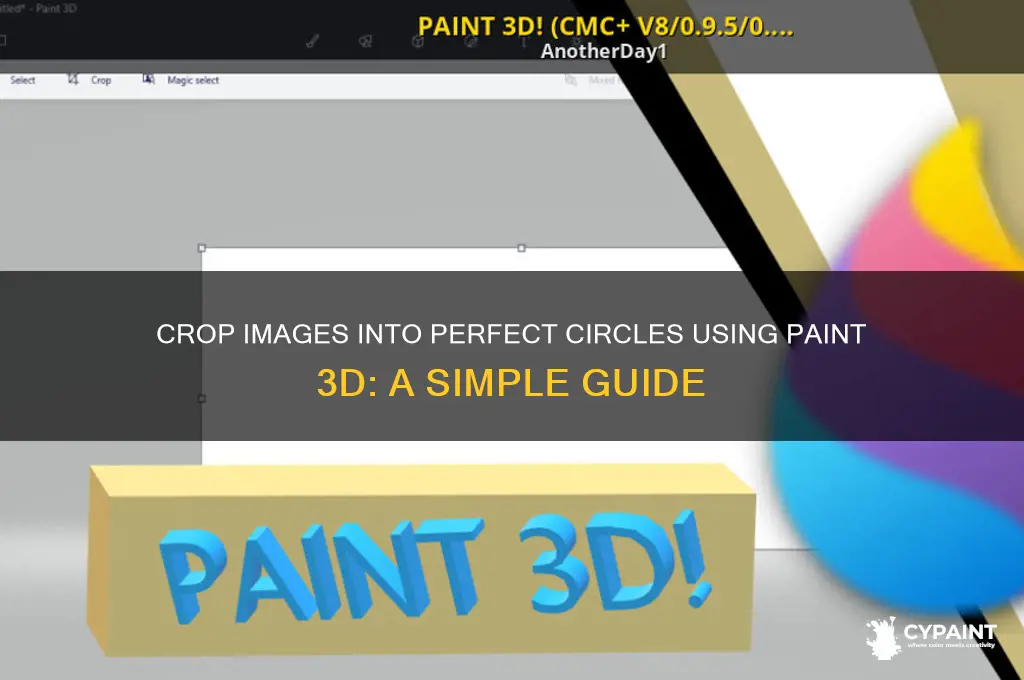 how to crop image in circle shape in paint 3d