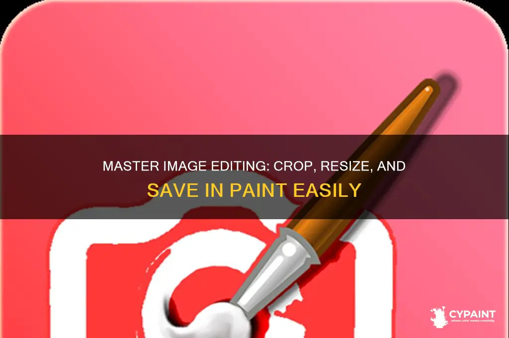 how to crop resize and save an image in paint