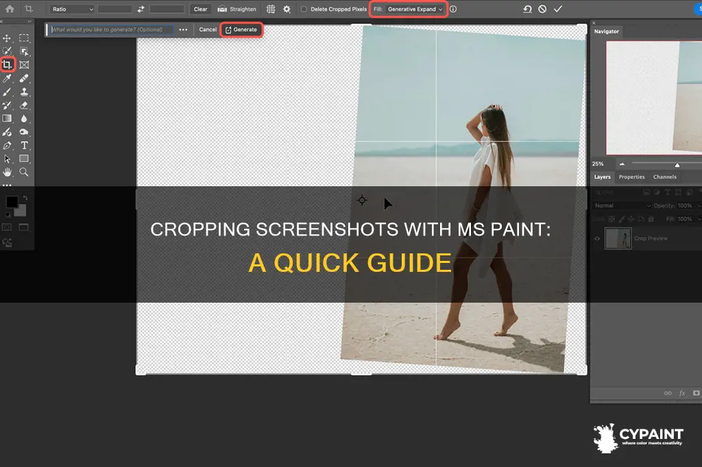 how to crop something off of screen in paint