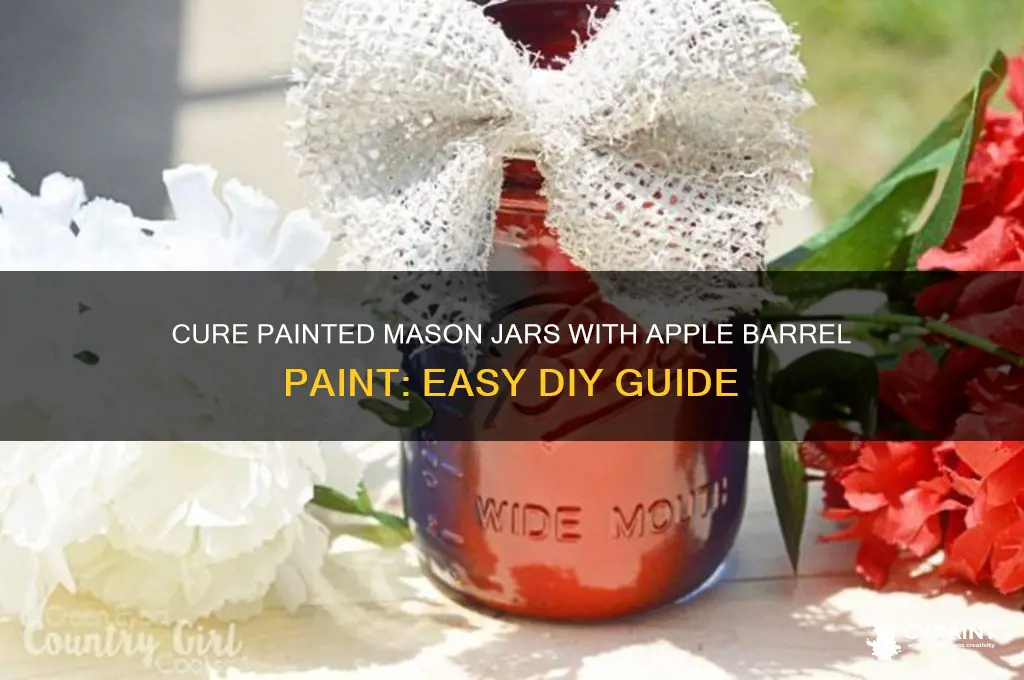 how to cure painted mason jars with apple barrel paint