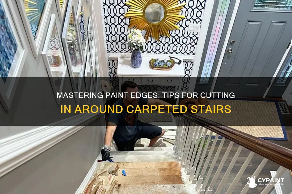 how to cut in paint around carpeted stairs