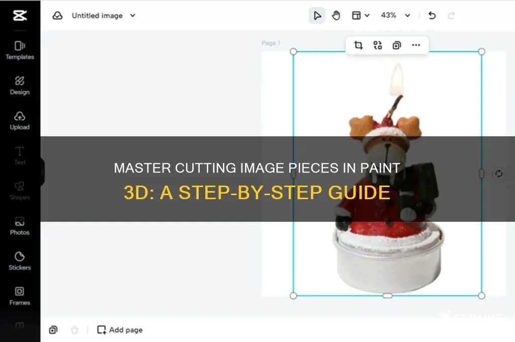 how to cut pieces off an image in paint 3d