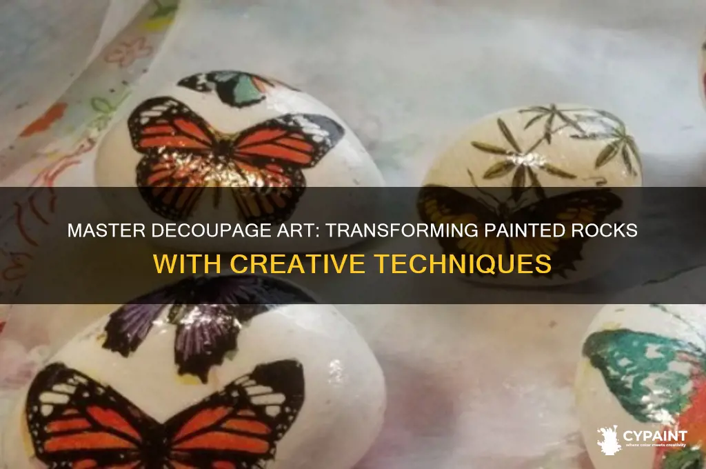 how to decapodge on a painted rock