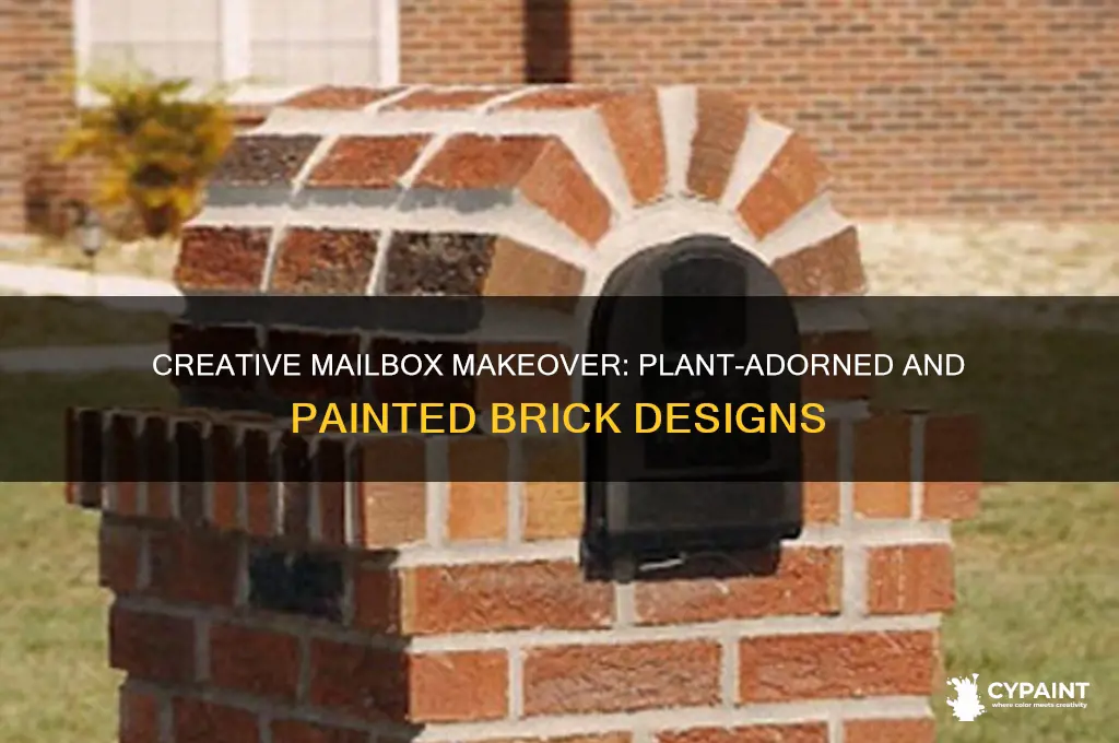 how to decorate mailboxes with a plant and painted bricks