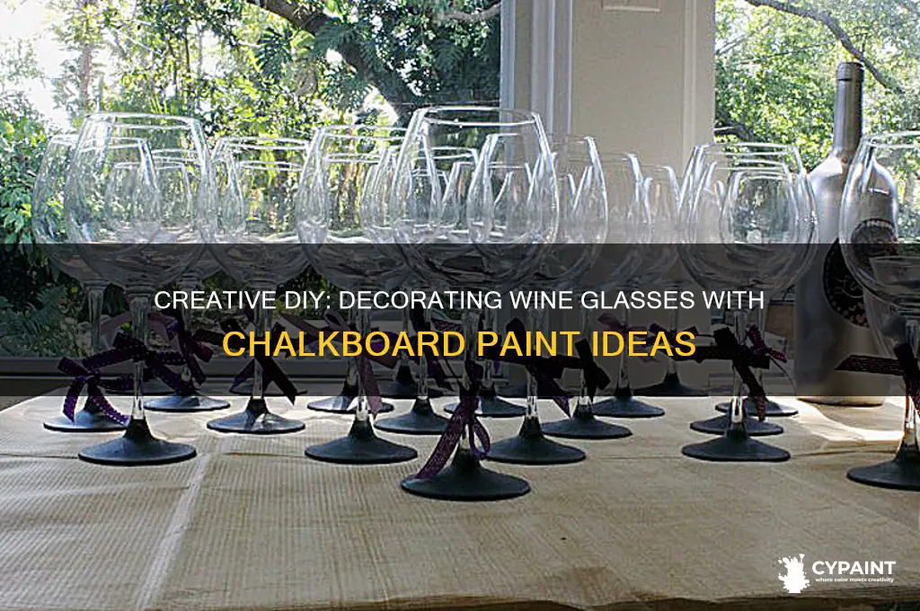 how to decorate wine glasses with chalkboard paint