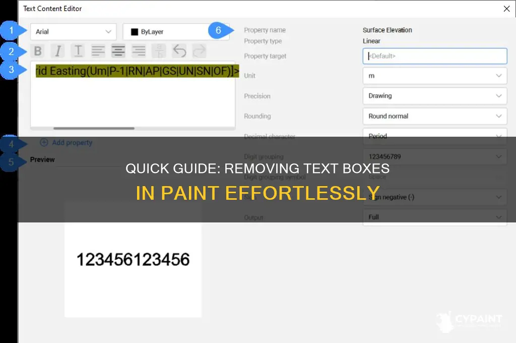 how to delete a text box in paint