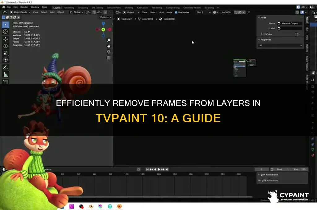 how to delete frame from one layer tv paint 10