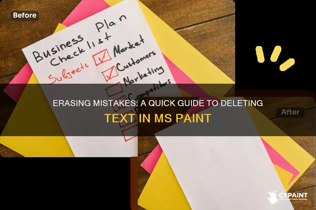 how to delete inserted text in ms paint