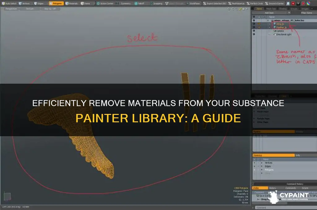 how to delete material from library substance painter