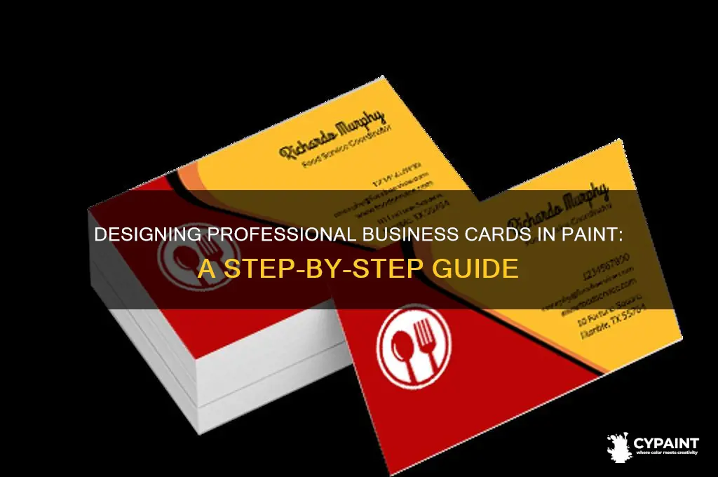 how to design a business card in paint