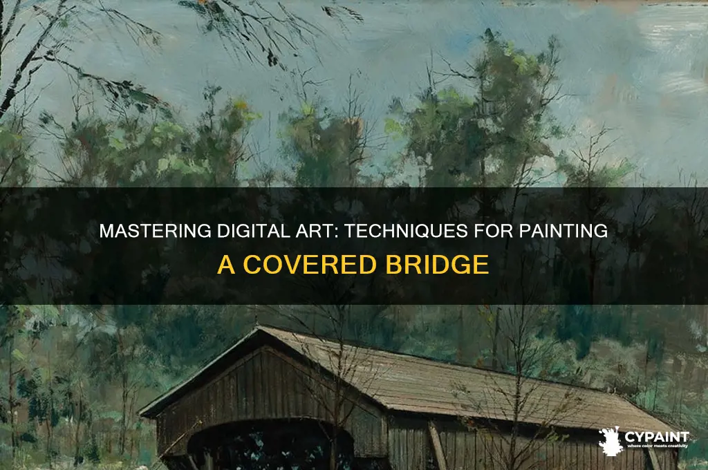 how to digitally paint a covered bridge