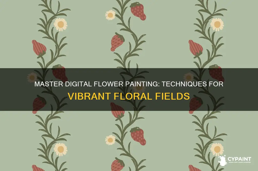 how to digitally paint a field of flowers