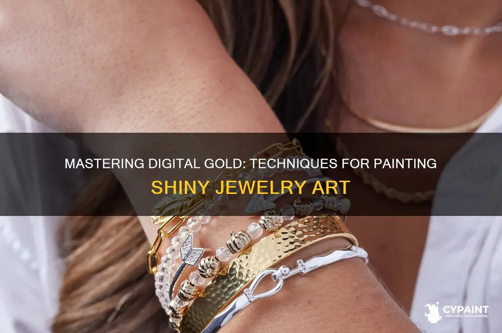 how to digitally paint shiny gold jelwery