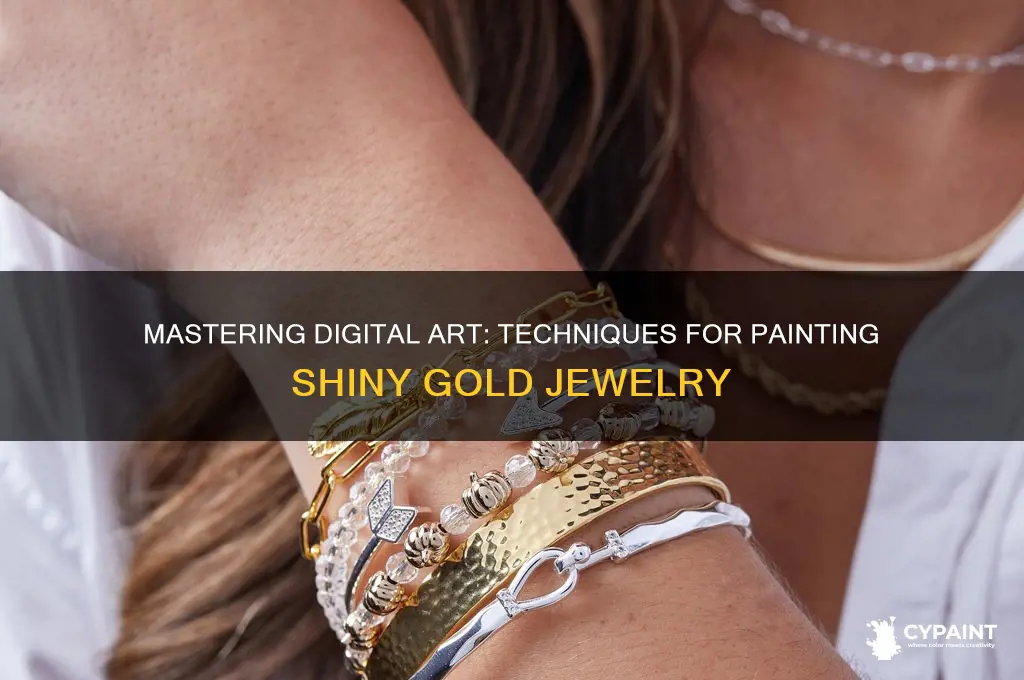 how to digitally paint shiny gold jewelry