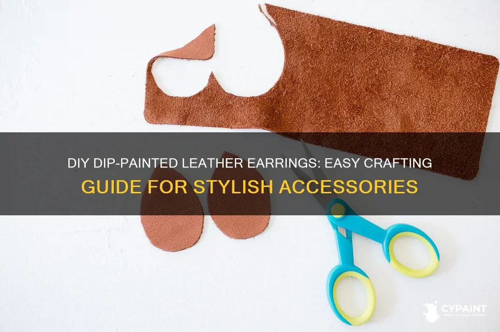 how to dip paint diy leather earrings