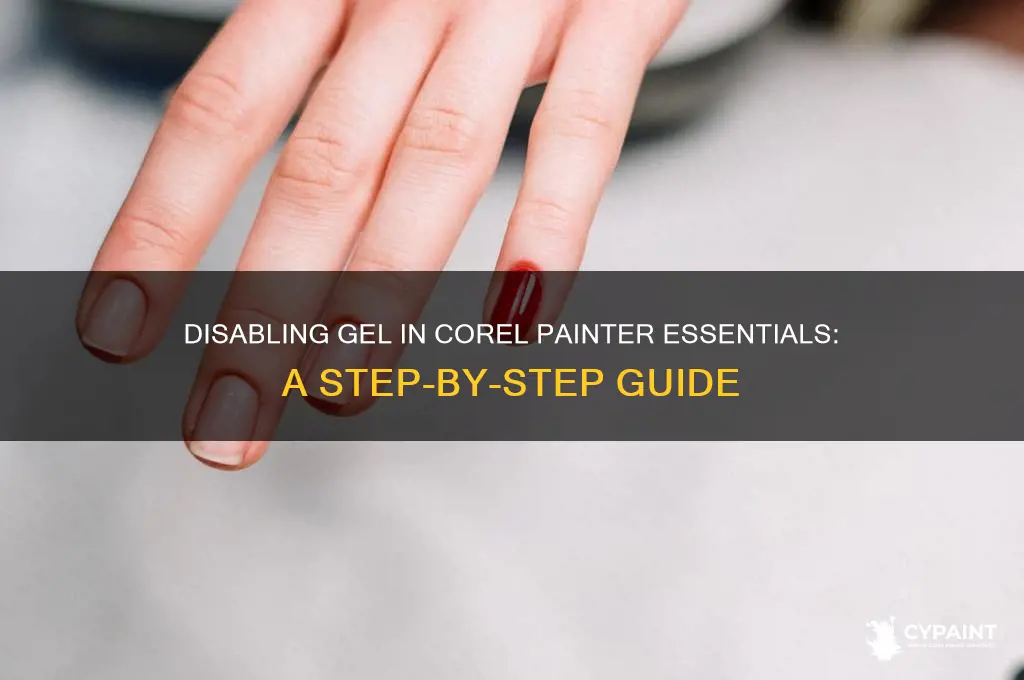 how to disable gel corel painter essentials
