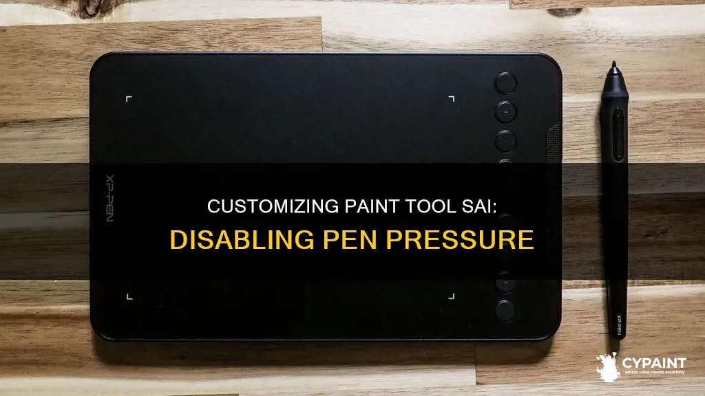 how to disable pen presure in paint tool sai