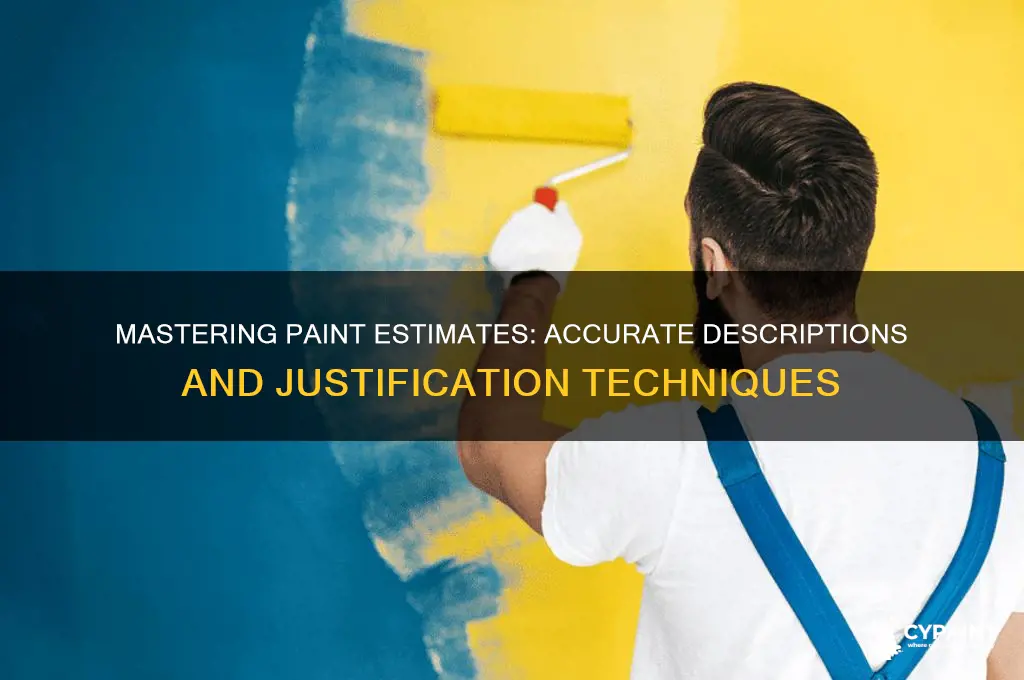 how to discribe and justife a paint stimate