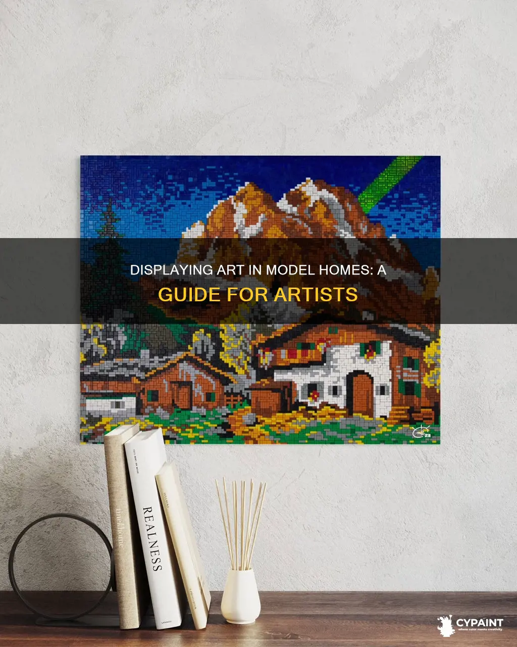 how to display my paintings to open model homes