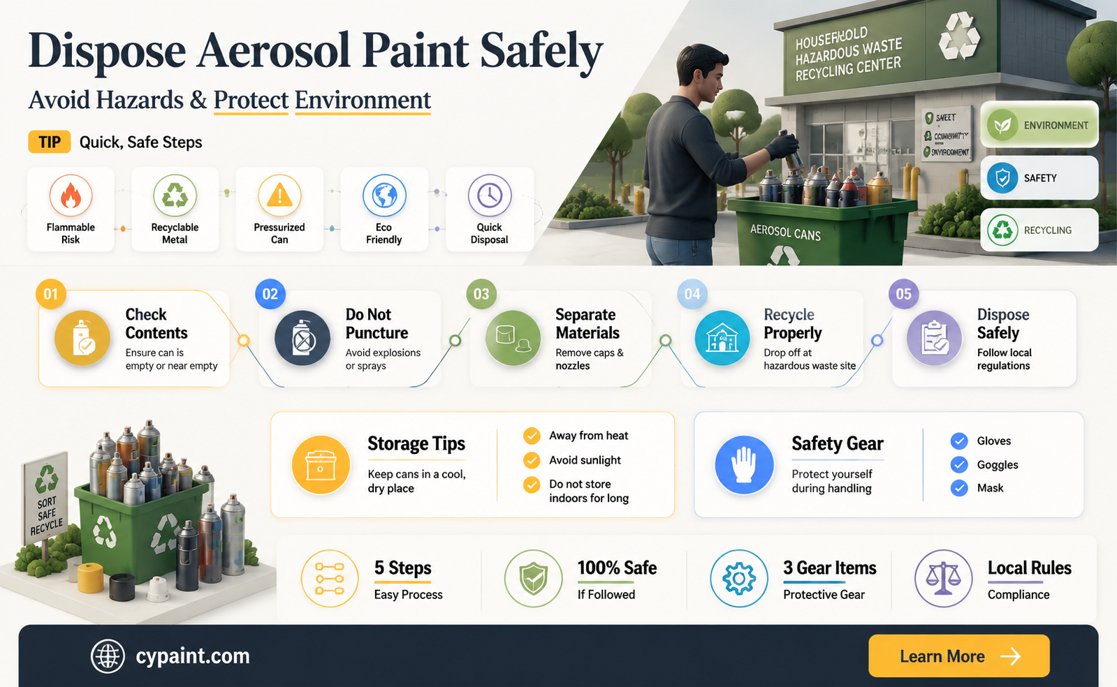 can i put aerosol paint cans in the trash
