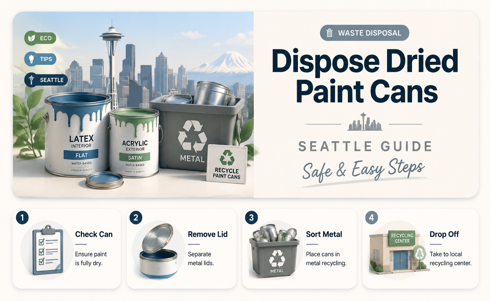 can i put dried paint cans in trash seattle