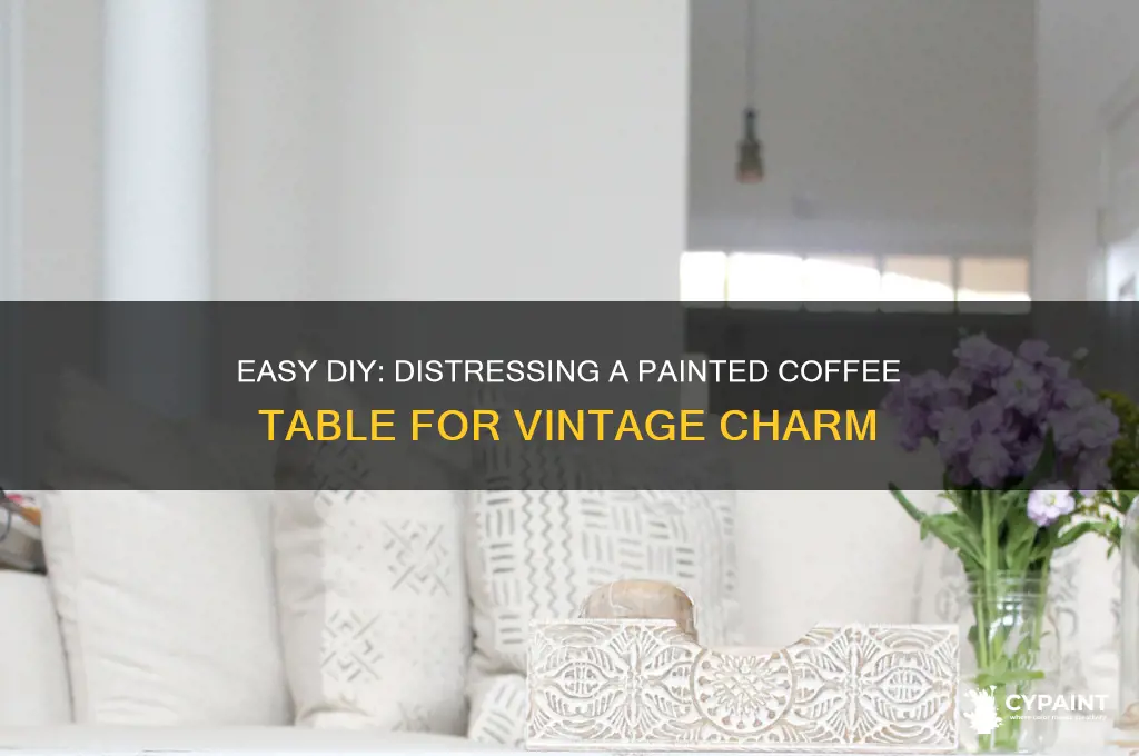 how to distress a painted coffee table