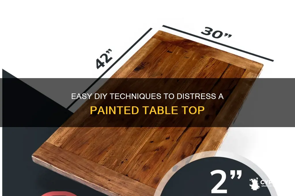 how to distress a painted table top