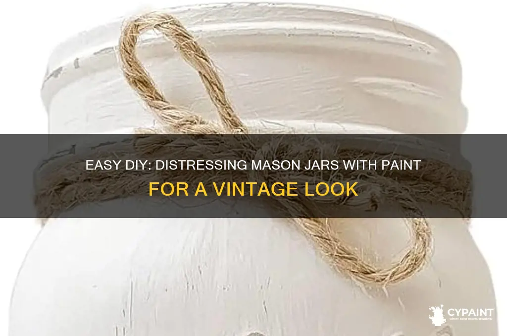 how to distress maason jar with paint