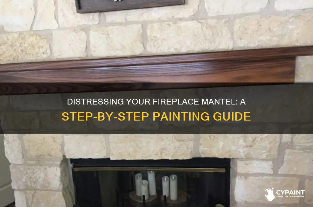 how to distress paint a fireplace mantel