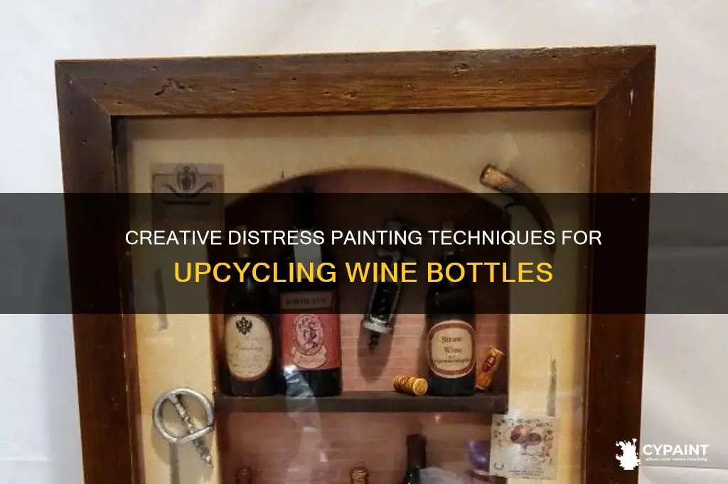 how to distress paint a wine bottle
