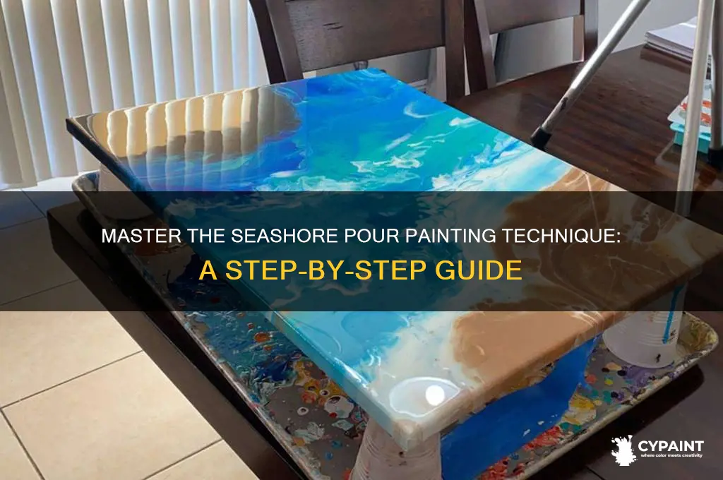 how to do a seashore pour painting