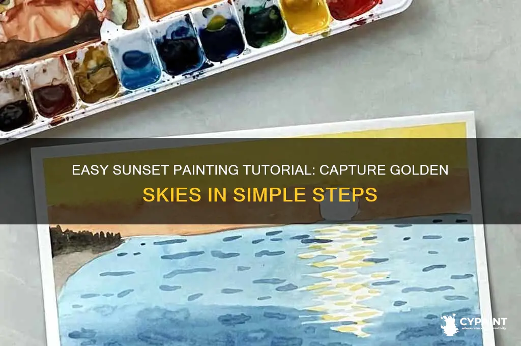how to do a simple sunset painting
