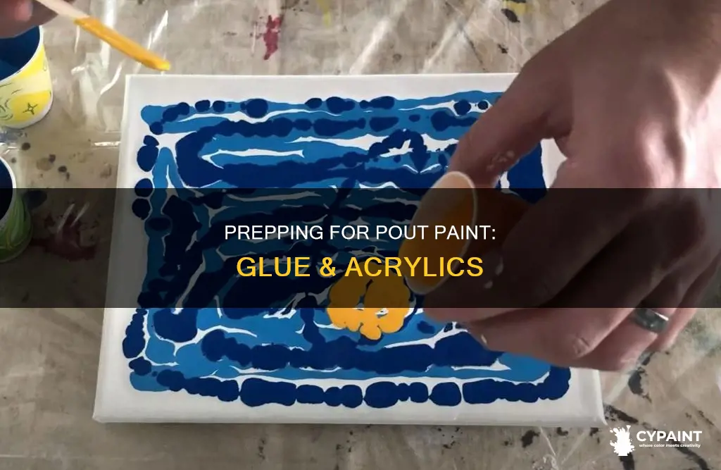 how to do arylic pout paint prep with glue