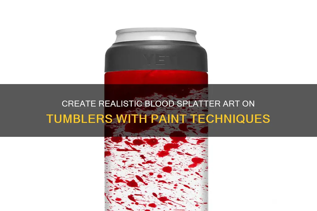 how to do blood splatter with paint on a tumbler