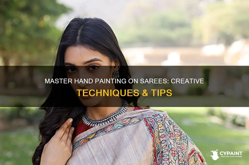 how to do hand painting on sarees