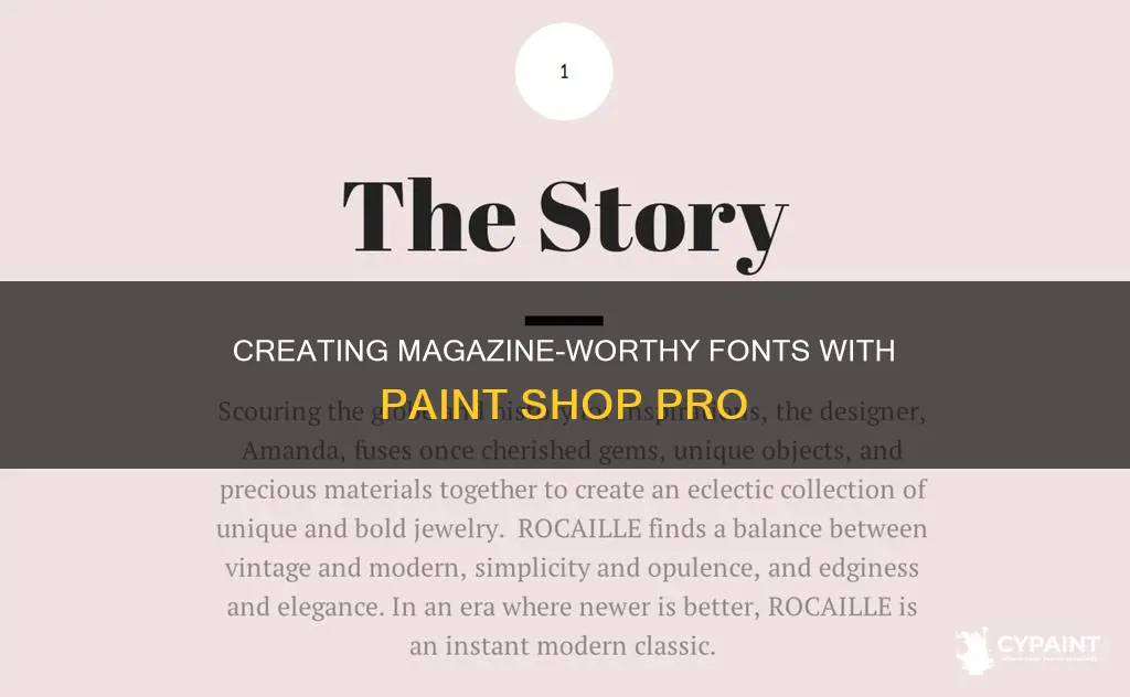 how to do magaizine font on paint shop pro