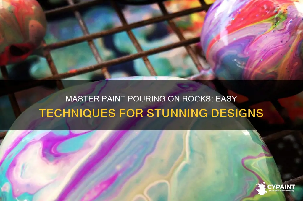 how to do paint pouring on rocks
