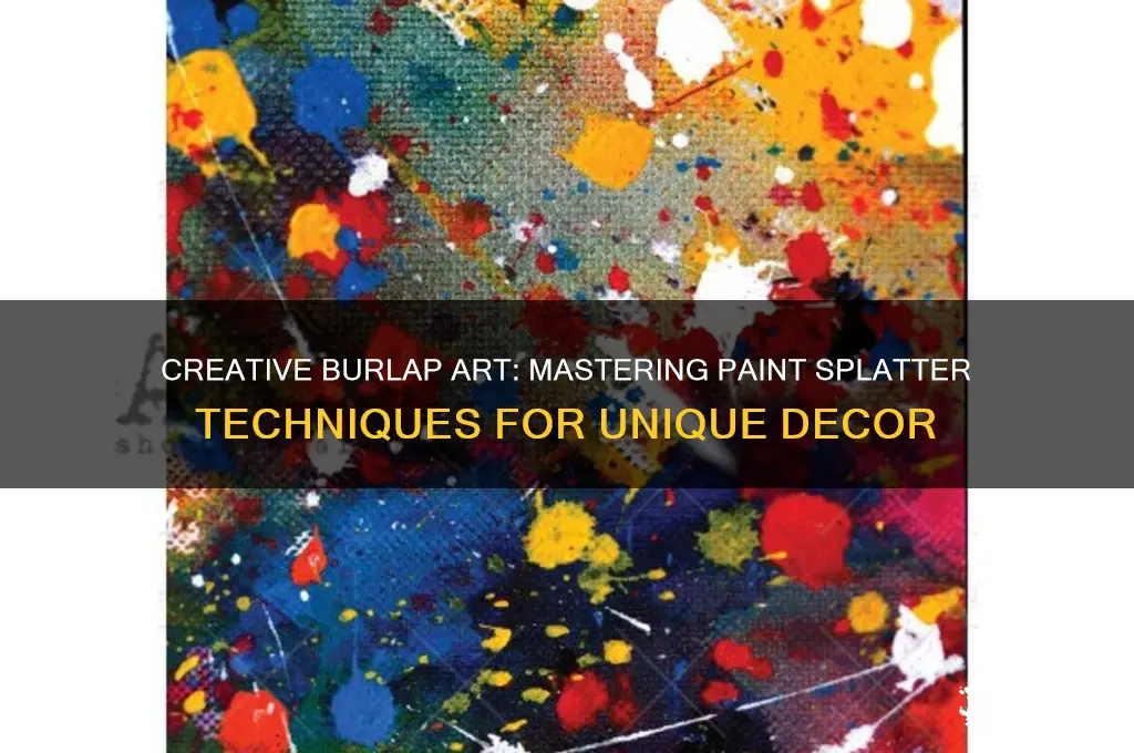 how to do paint splatte on burlap