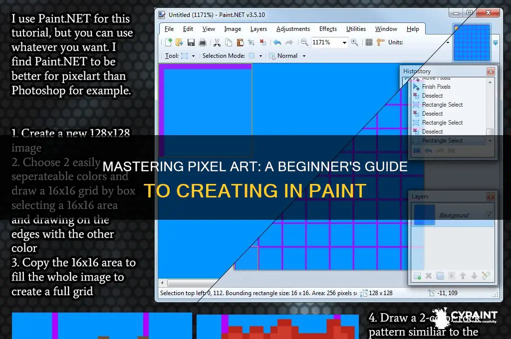 how to do pixel art in paint