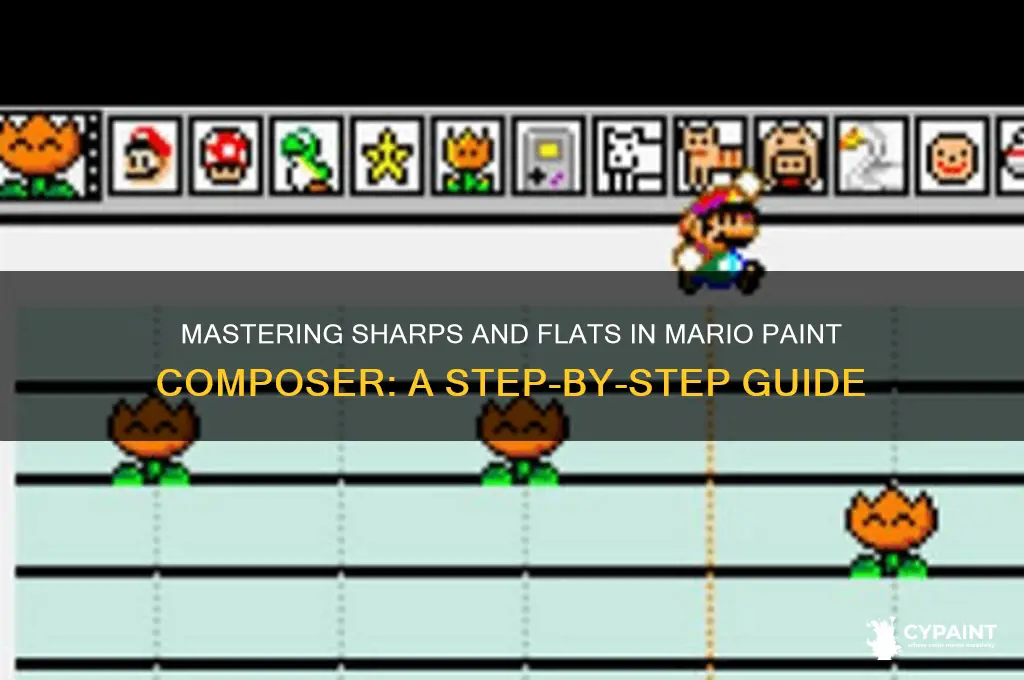 how to do sharps and flats on mario paint composer