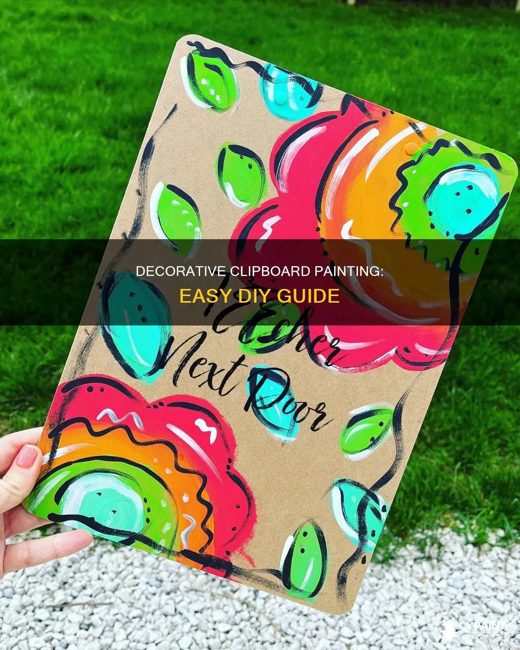 how to do some decorative painting on a clipboard