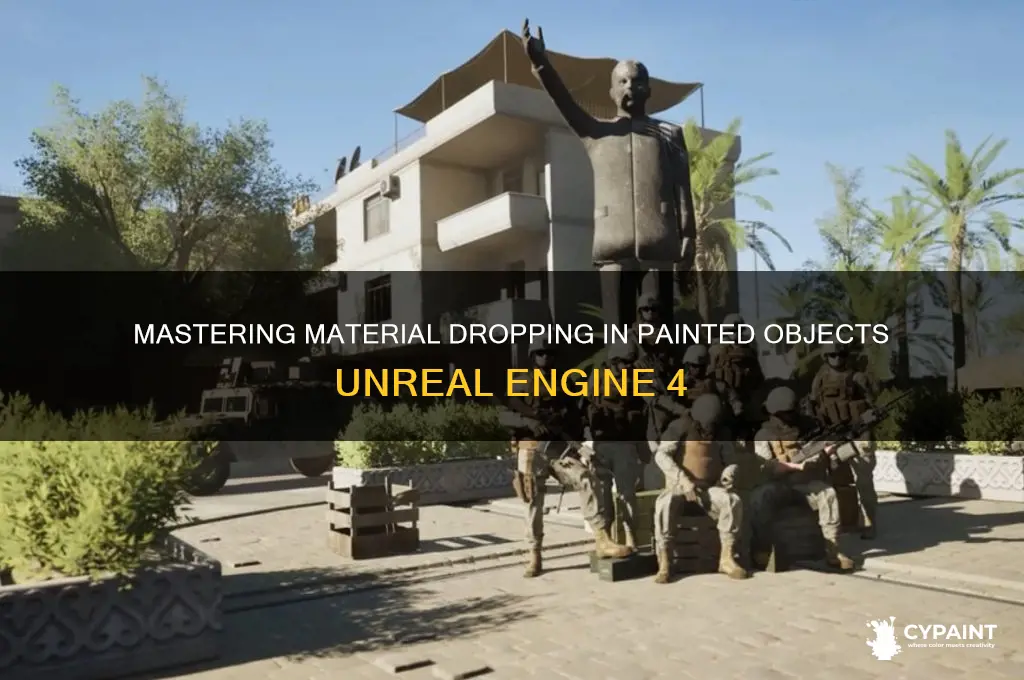 how to drop material in a painted object unreal 4