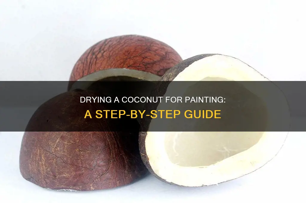 how to dry out a whole coconut to paint