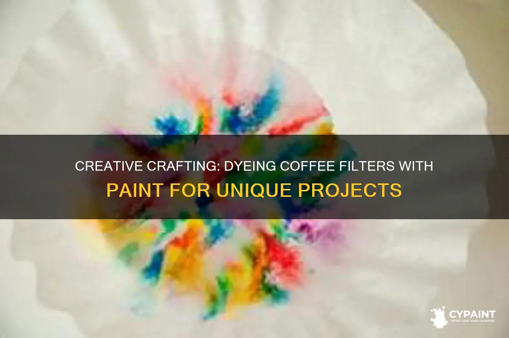 how to dye coffe filters with paint
