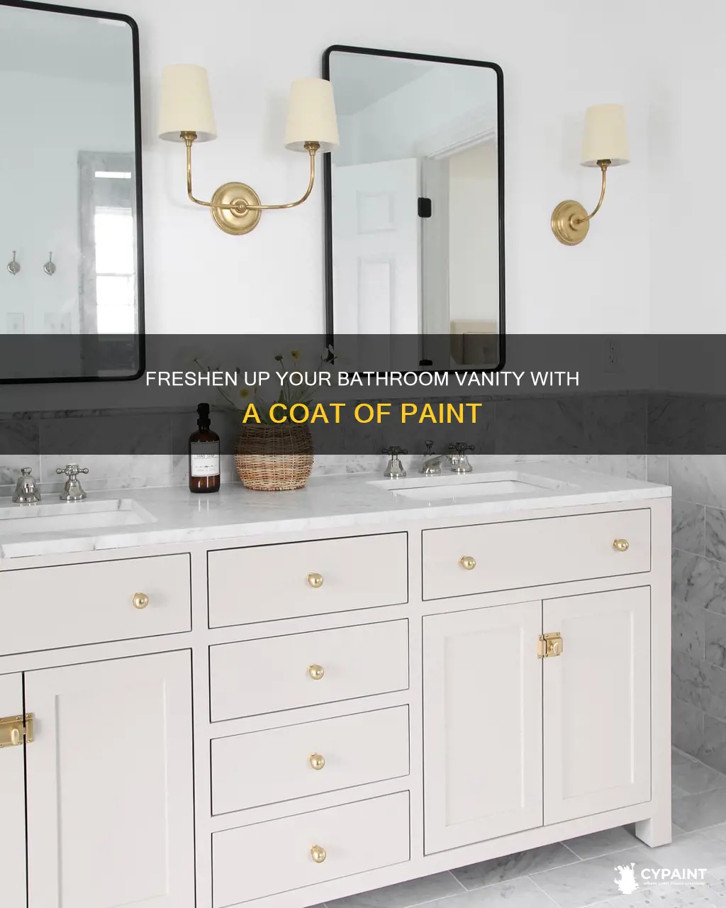 how to easily paint bathroom vanity to freshen look