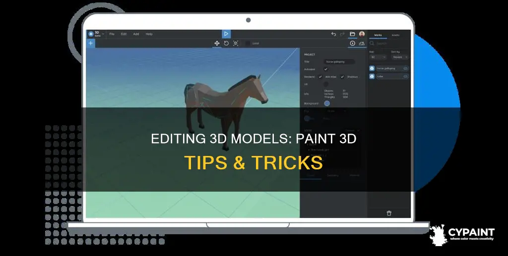 how to edit a 3d model in paint 3d