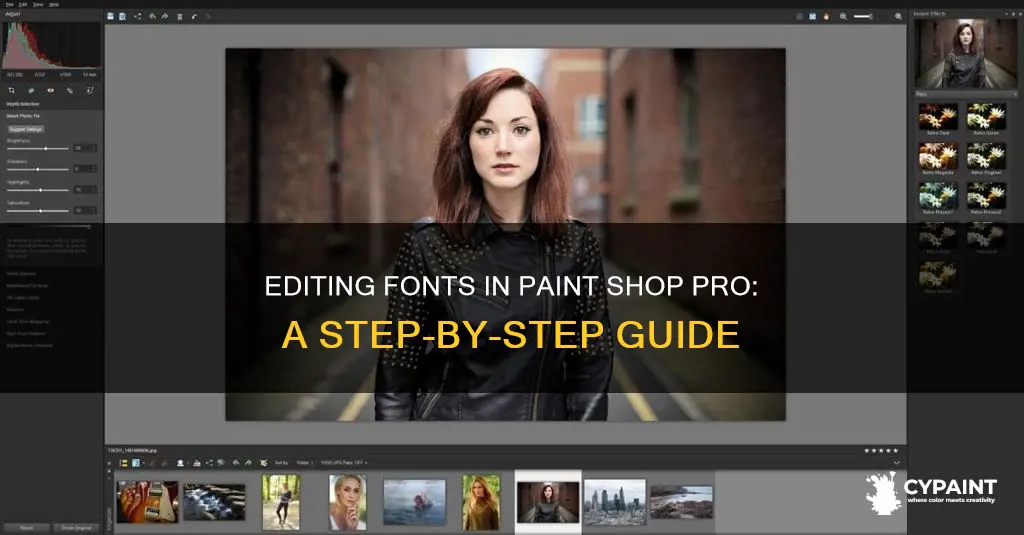 how to edit a font in paint shop pro