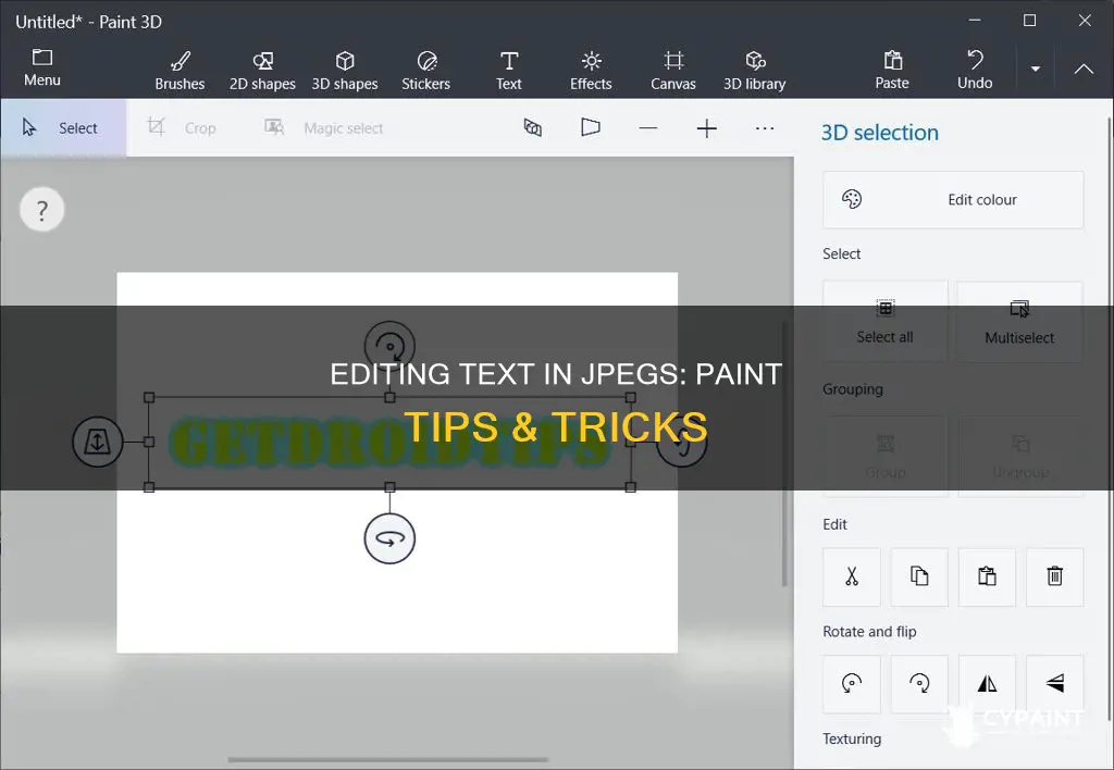 how to edit text in jpeg image in paint