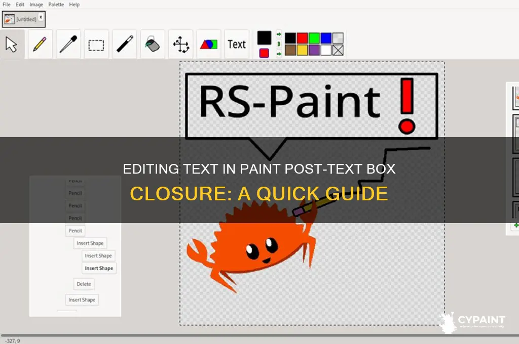 how to edit text in paint after closing text box