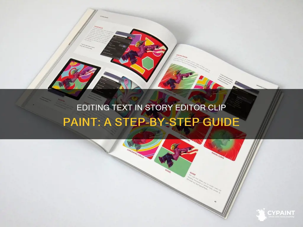 how to edit text in story editor clip paint